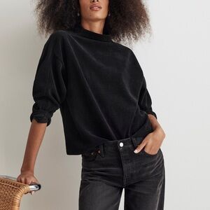 Madewell Striped Jacquard Funnelneck Top